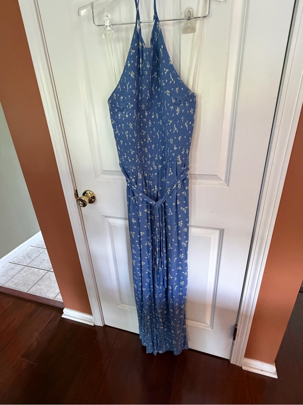 American Eagle Outfitters Blue Floral Jumpsuit.